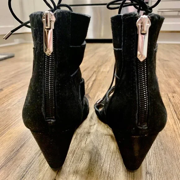 Sam Edelman 'Santina' Lace-Up Wedge Sandal Suede 6 - Picture 3 of 4